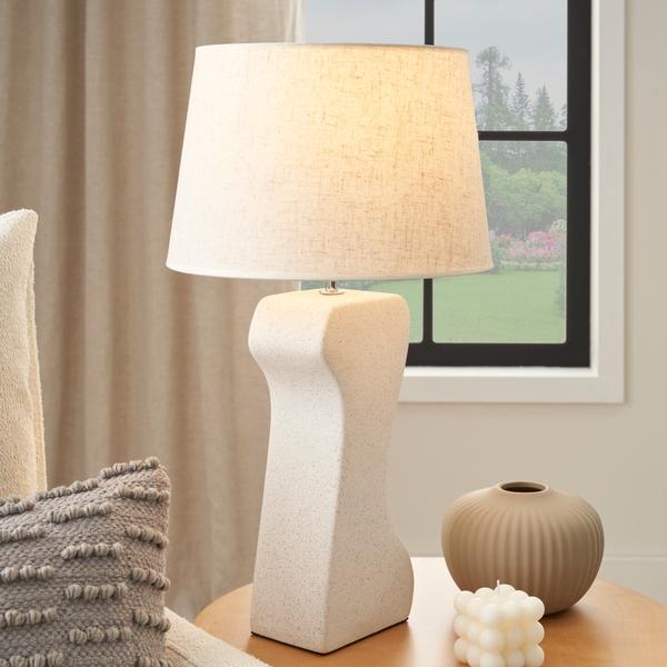 Nourison 21" WDL06 Cream Ceramic Table Lamp