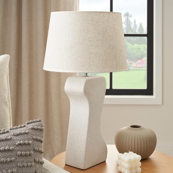 Nourison 21" WDL06 Cream Ceramic Table Lamp