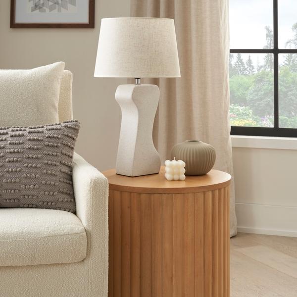 nourison 21" WDL06 Cream Ceramic Table Lamp