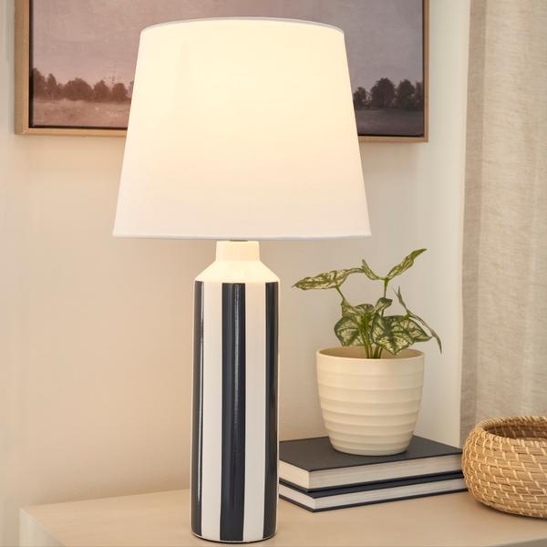 Nourison 22" WDL03 Blue/White Ceramic Table Lamp
