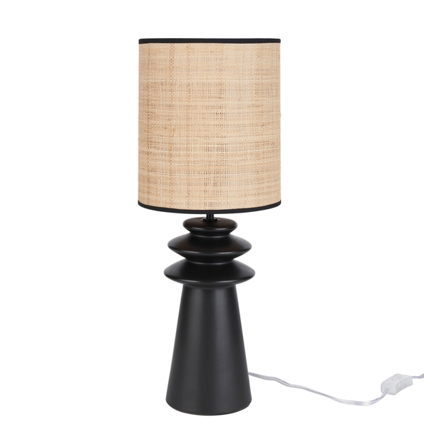 Nourison 22" WDL10 Black Ceramic Table Lamp
