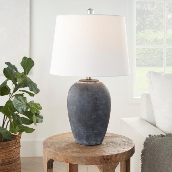 Nourison 23" BIT05 Black Ceramic Table Lamp