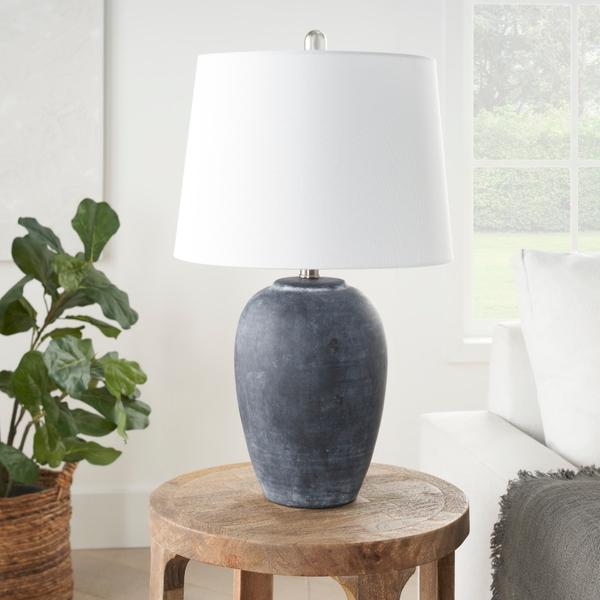 nourison 23" BIT05 Black Ceramic Table Lamp