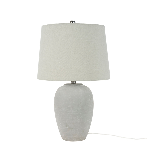 Nourison 23" BIT05 Grey Ceramic Table Lamp