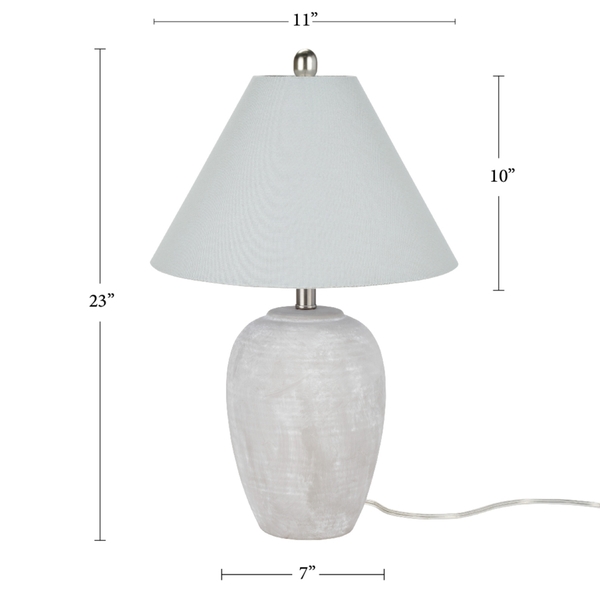 Nourison 23" BIT12 Grey Ceramic Table Lamp