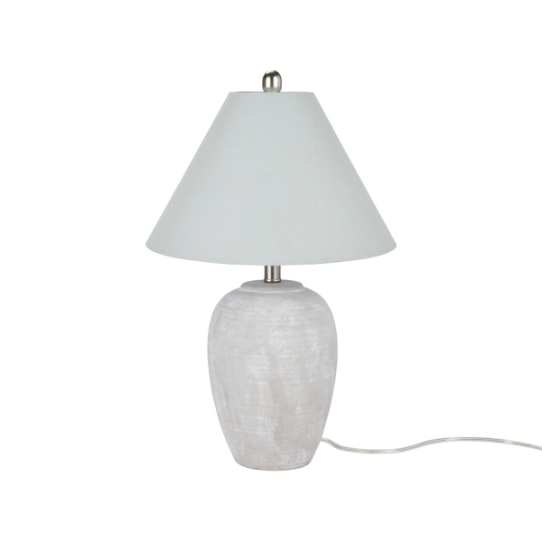 nourison 23" BIT12 Grey Ceramic Table Lamp