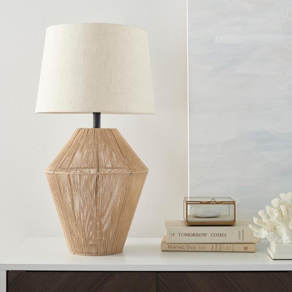 nourison 23" SRT03 Tan Jute Table Lamp