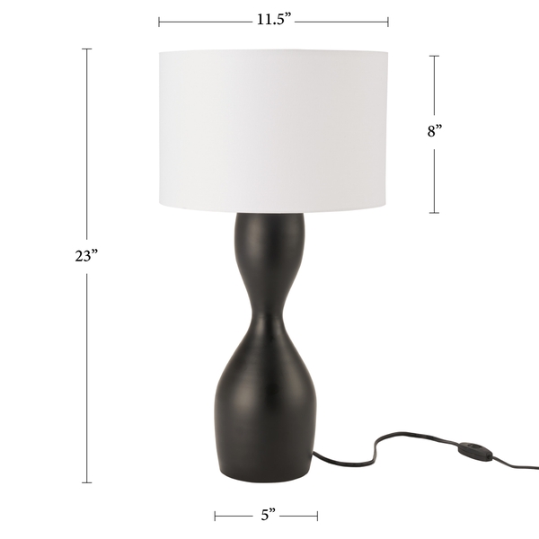 Nourison 23" SRT04 Black Metal Table Lamp