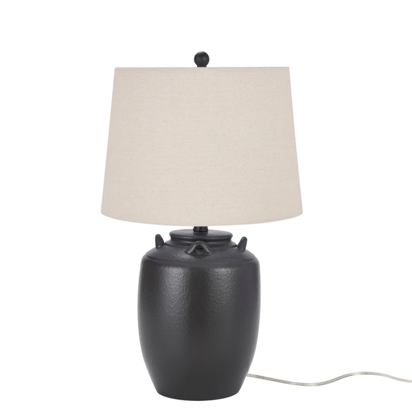 nourison 24" BIT10 Black Ceramic Table Lamp