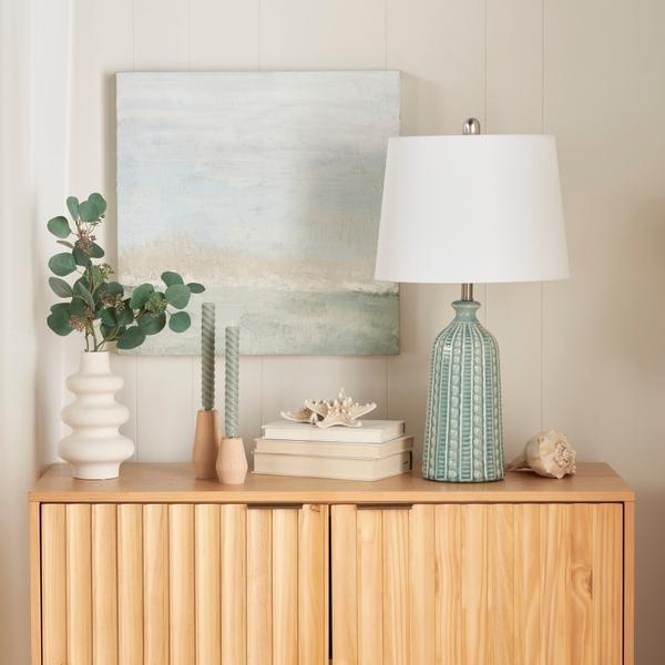 nourison 24" BIT14 Green Ceramic Table Lamp