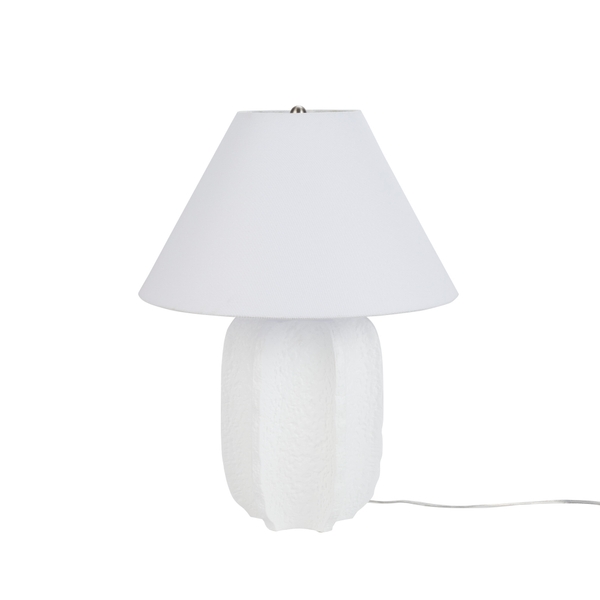 Nourison 25" BIT16 White Ceramic Table Lamp