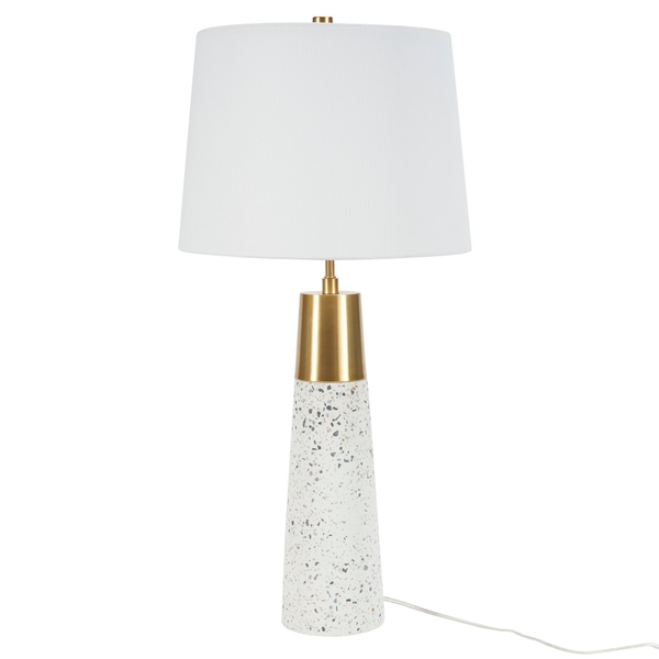 Nourison 29" BIT02 White/Gold Ceramic Buffet Lamp