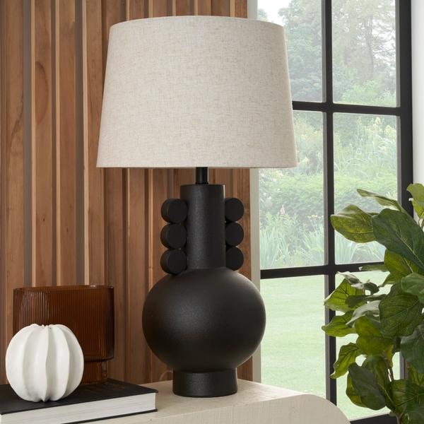 Nourison 29" BIT17 Black Ceramic Table Lamp