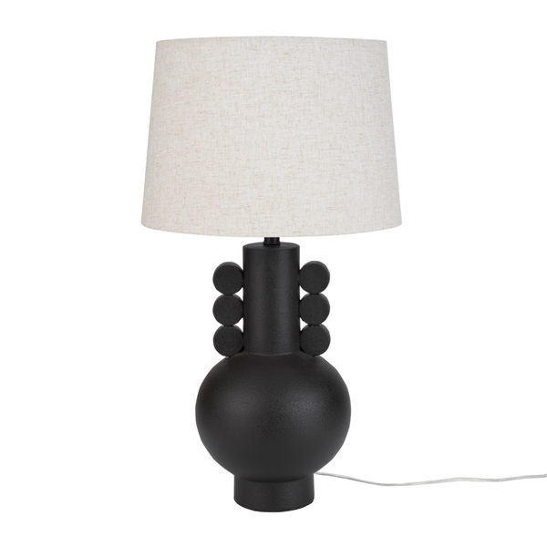 Nourison 29" BIT17 Black Ceramic Table Lamp
