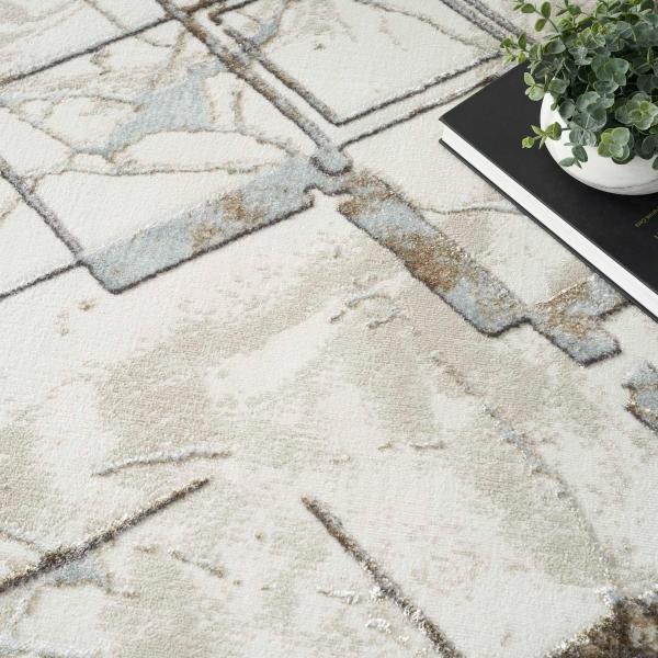 Nourison Abstract Geometric Grey Rug GLZ02 Home