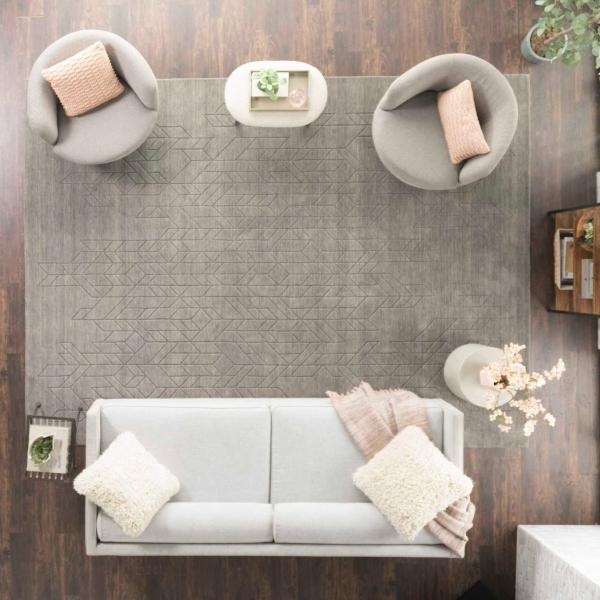 Nourison Alessia Handmade Wool Grey Rug ALE01 Home