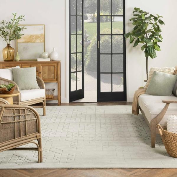 Nourison Alessia Handmade Wool Sage Rug ALE01 Home