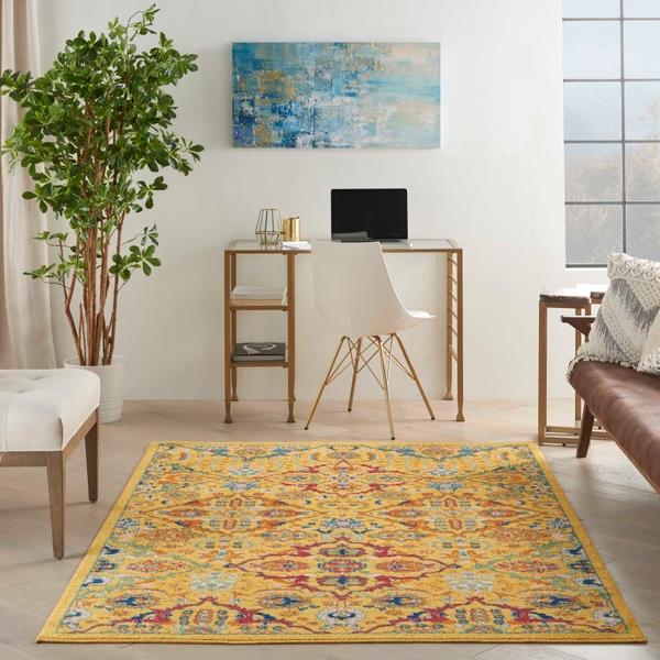 Nourison Allur Boho Floral Yellow Rug ALR03 Home