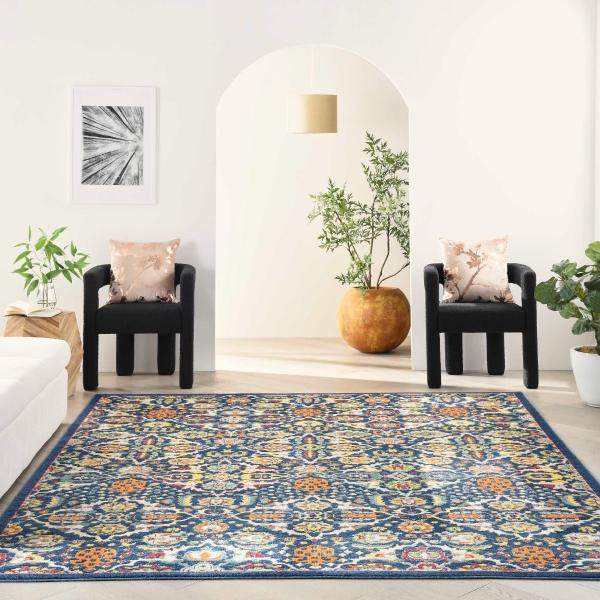 nourison Allur Boho Navy Rug ALR03 Home
