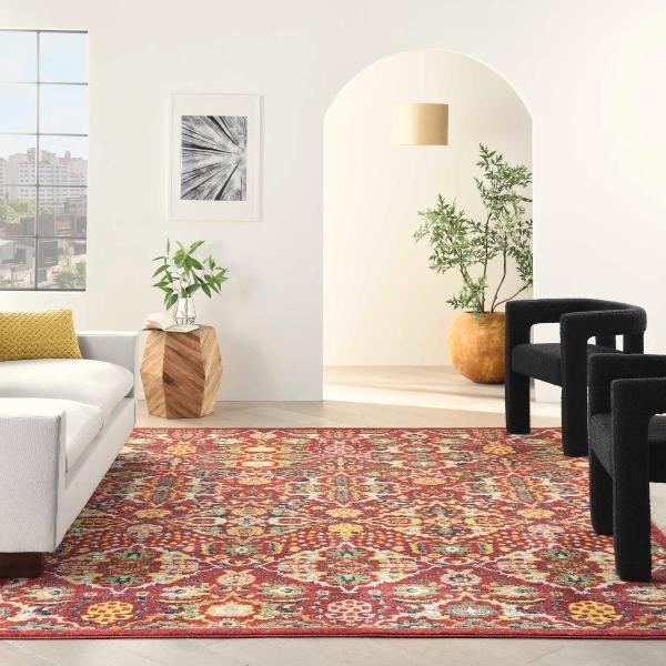 nourison Allur Boho Red Rug ALR03 Home