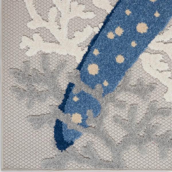nourison Aloha Coastal Blue/Grey Outdoor Rug Home
