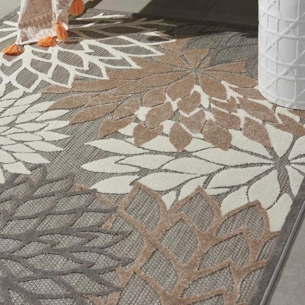 Nourison Aloha Floral Beige Outdoor Rug ALH05 Home
