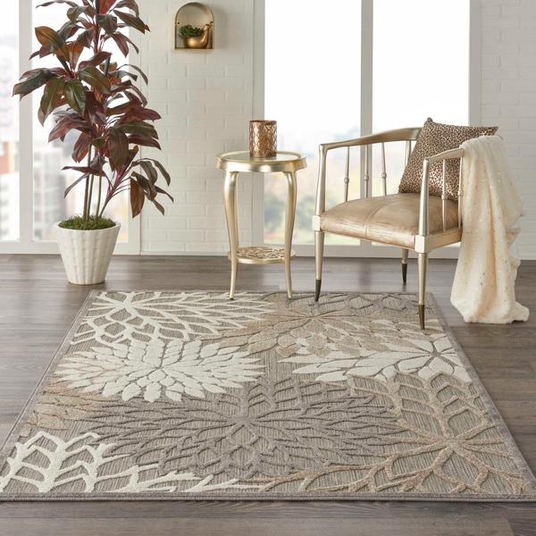 Nourison Aloha Floral Beige Outdoor Rug ALH05 Home