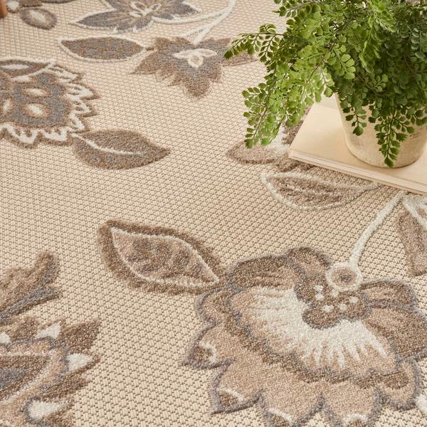 Nourison Aloha Floral Beige Outdoor Rug ALH31 Home