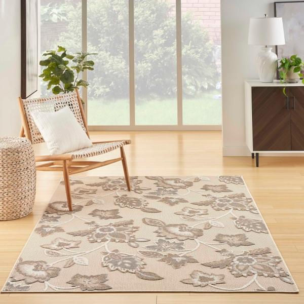 Nourison Aloha Floral Beige Outdoor Rug ALH31 Home