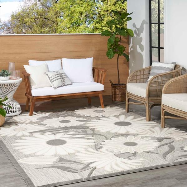 Nourison Aloha Floral Beige Outdoor Rug ALH33 Home