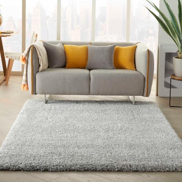 Nourison Ashland Plush Shag Grey Rug ASL01 Home