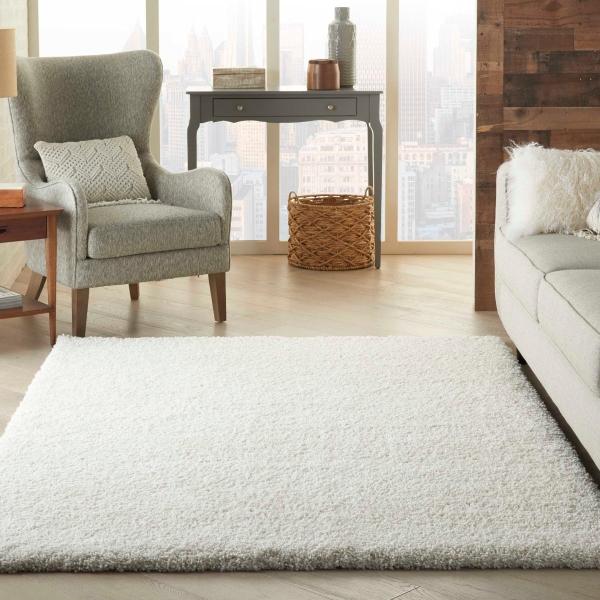 Nourison Ashland Plush Shag White Rug ASL02 Home