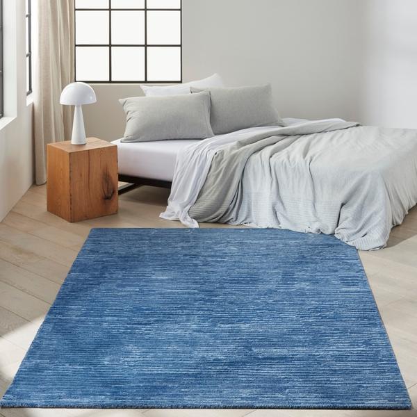 Nourison Calvin Klein Linear Modern Blue Rug LNR01