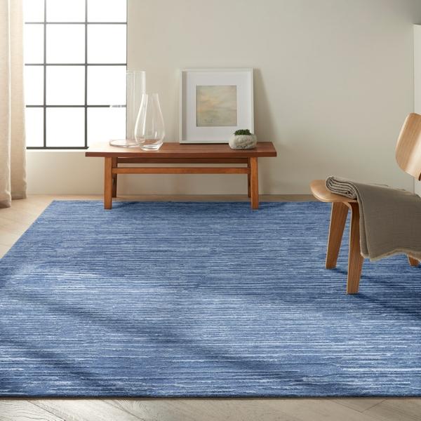 nourison Calvin Klein Linear Modern Blue Rug LNR01
