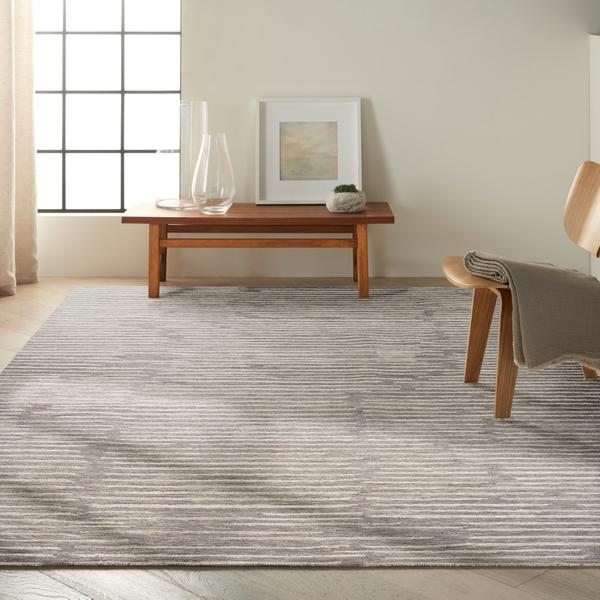 nourison Calvin Klein Linear Modern Grey Rug LNR01