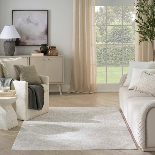 Nourison Dekor Beige Indoor Only Diamond Rug DEK05