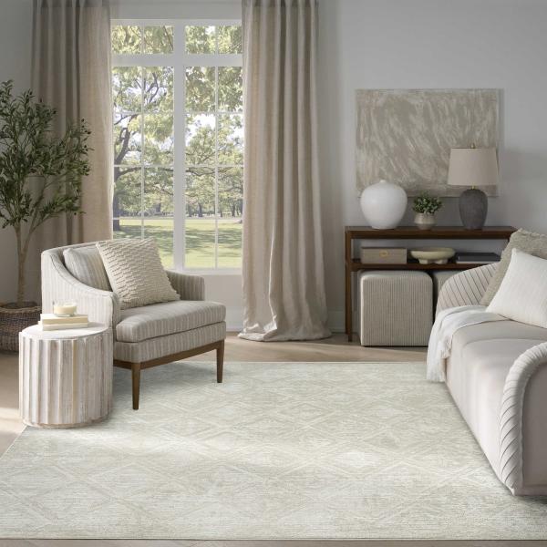 nourison Dekor Beige Indoor only Diamond Rug DEK05