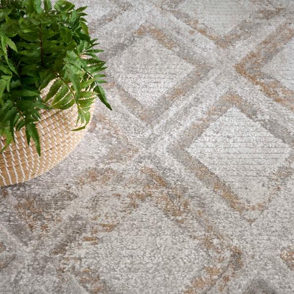 Nourison Dekor Grey Indoor Only Diamond Rug DEK05