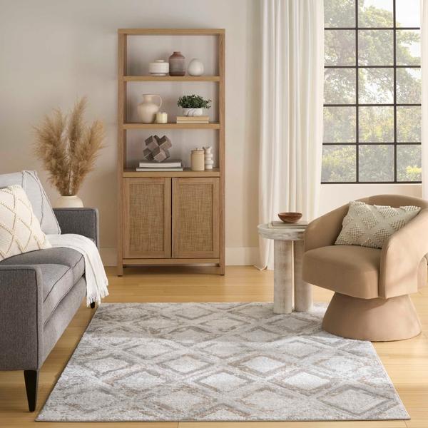 Nourison Dekor Grey Indoor Only Diamond Rug DEK05