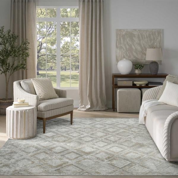nourison Dekor Grey Indoor only Diamond Rug DEK05