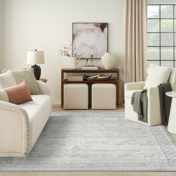 nourison Dekor Grey Indoor only Moroccan Rug DEK01