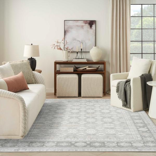 nourison Dekor Grey Indoor only Persian Rug DEK02