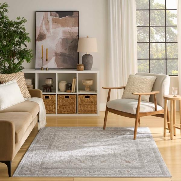 Nourison Dekor Grey Indoor Only Persian Rug DEK03