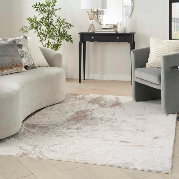 Nourison Desire Abstract Beige/Grey Rug DSR04 Home