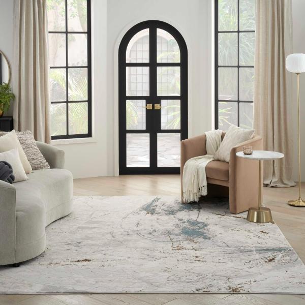 nourison Desire Abstract Blue/Grey Rug DSR04 Home