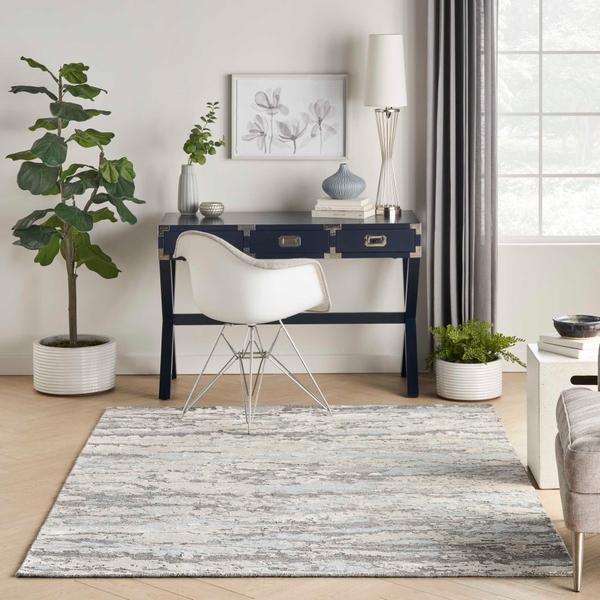 Nourison Divine Abstract Aqua Blue Rug DIV11 Home