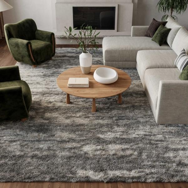 Nourison Dreamy Shag Abstract Grey Rug DRS02 Home