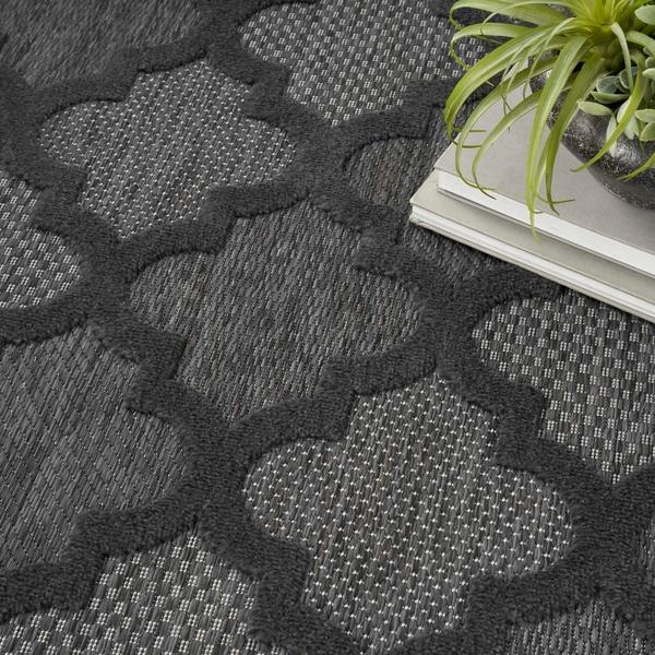 Nourison Nourison Easy Care NES01 Charcoal/Black Rug