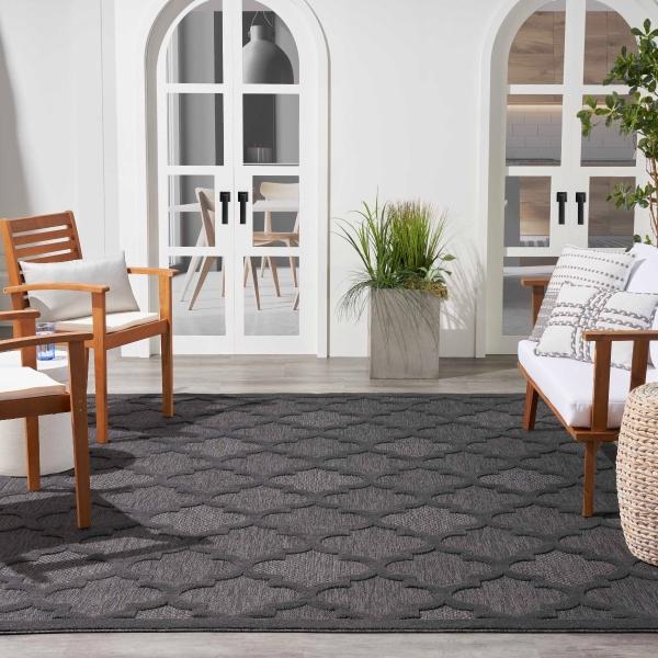 Nourison Nourison Easy Care NES01 Charcoal/Black Rug