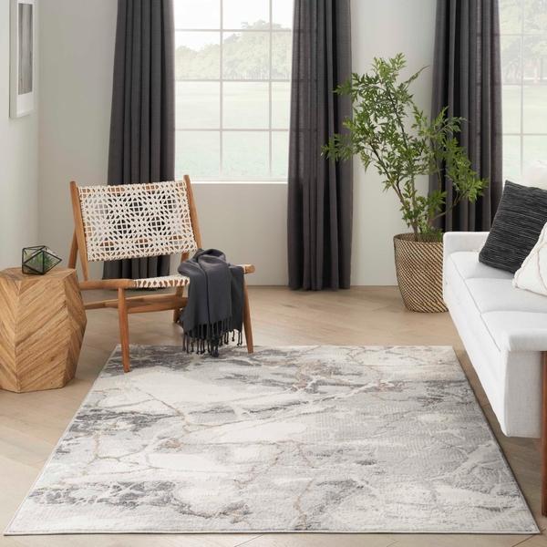 Nourison Elation Modern Marble Grey Rug ETN13 Home